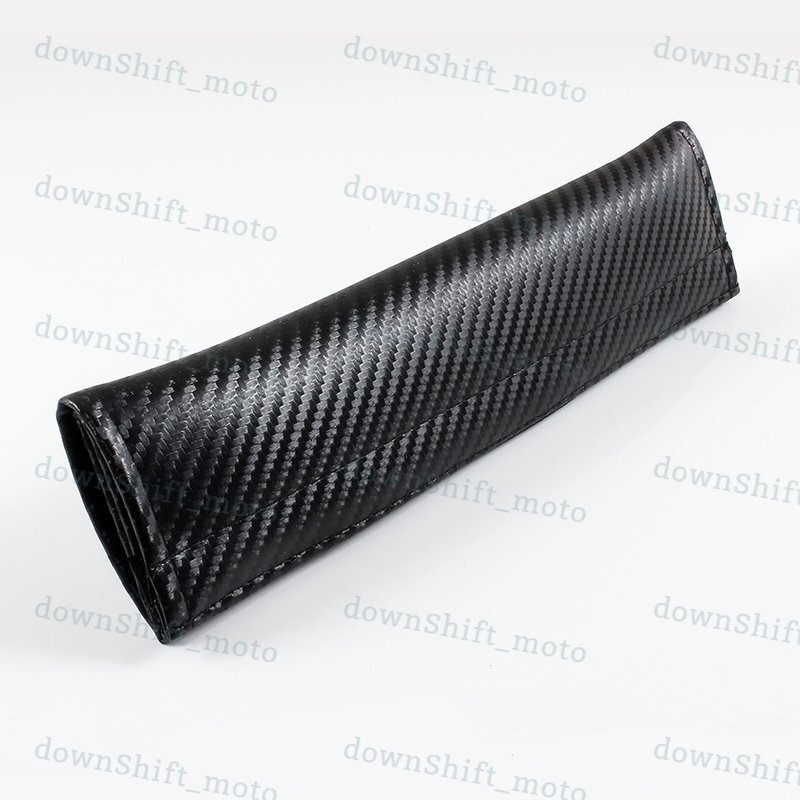 Set of Black Carbon Look Embroidery Seat Belt Cover Shoulder Pads for MITSUBISHI