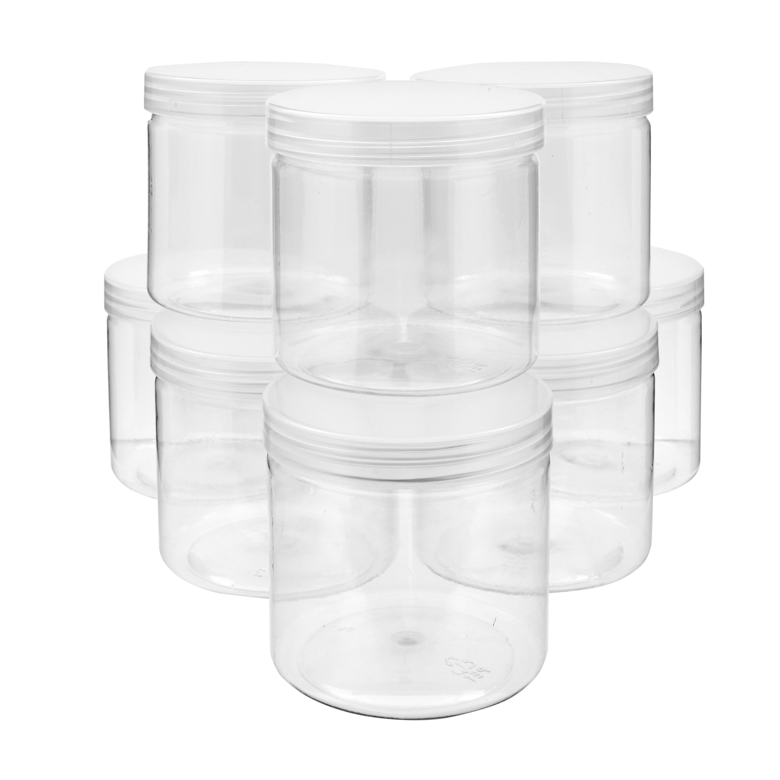 Slime Containers with Lids - 8 Pack 12 oz Clear Plastic Jars for Kids DIY Crafts