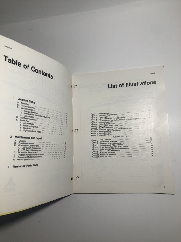 Asteroids Operation Maintenance And Service Manual 5th Print VGC