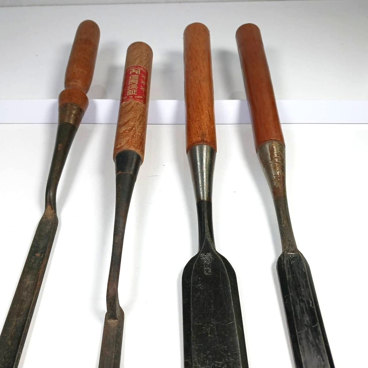 Japanese Nomi Chisel set of 4 KANE-SADA ┓定 etc. 9-30mm Chisels Japan / AI1812T