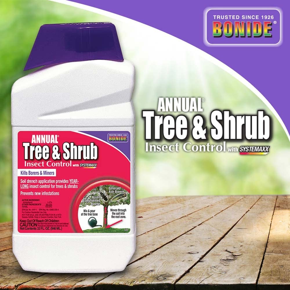 Bonide Annual Tree & Shrub Insect Control with Systemaxx, 32 oz, Concentrate