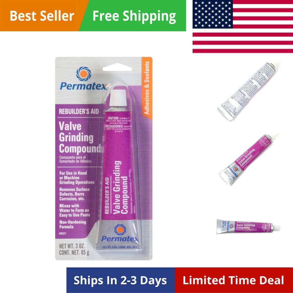 Permatex 80037 Valve Grinding Compound 3oz Metal Lapping Polishing Paste