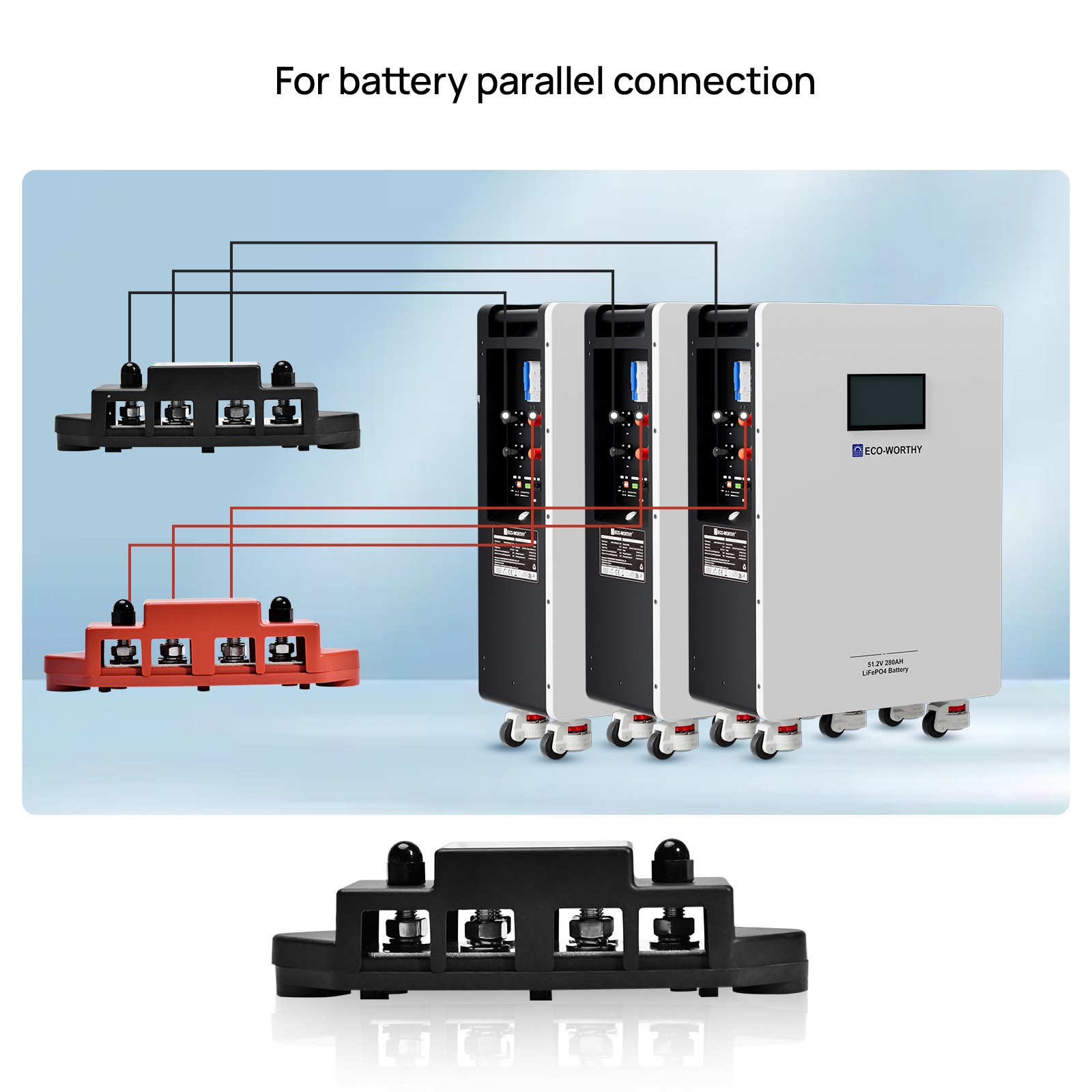 ECO-WORTHY 4Pack 48V 314AH (64.3kWh) LiFePO4 Battery Vertical Standing Backup