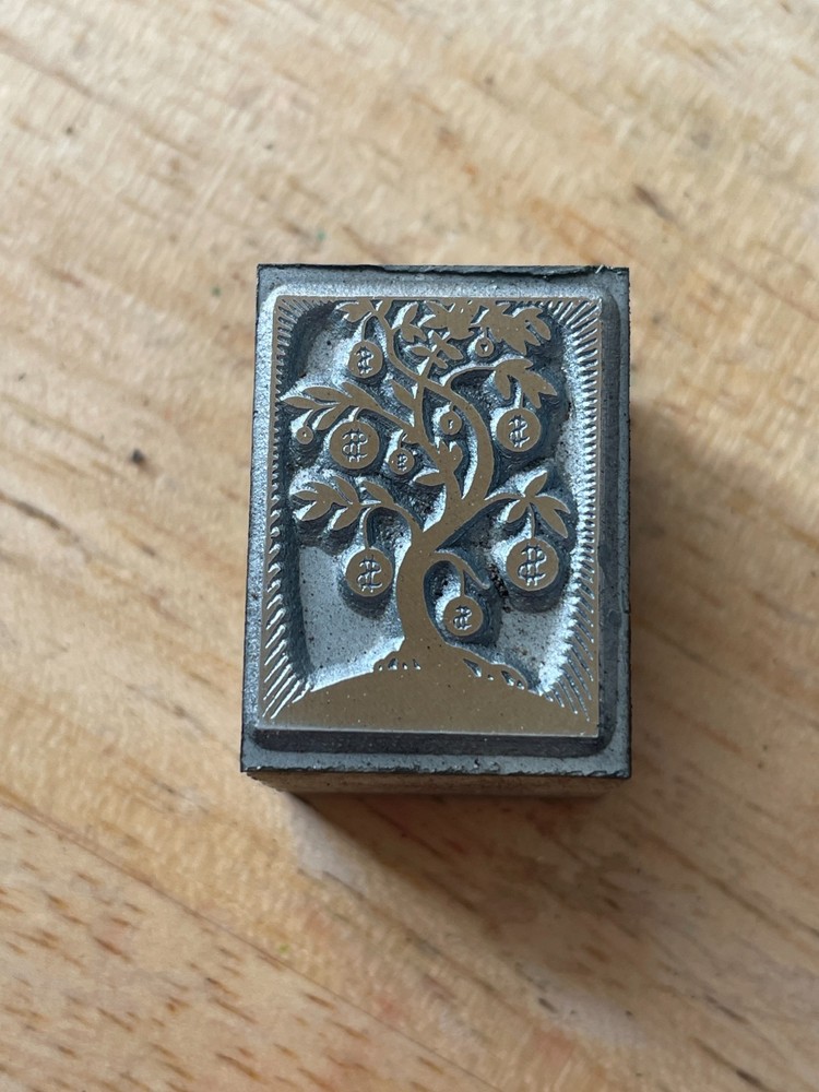 Printing Letterpress Printers Block Small Fruit Tree (523)
