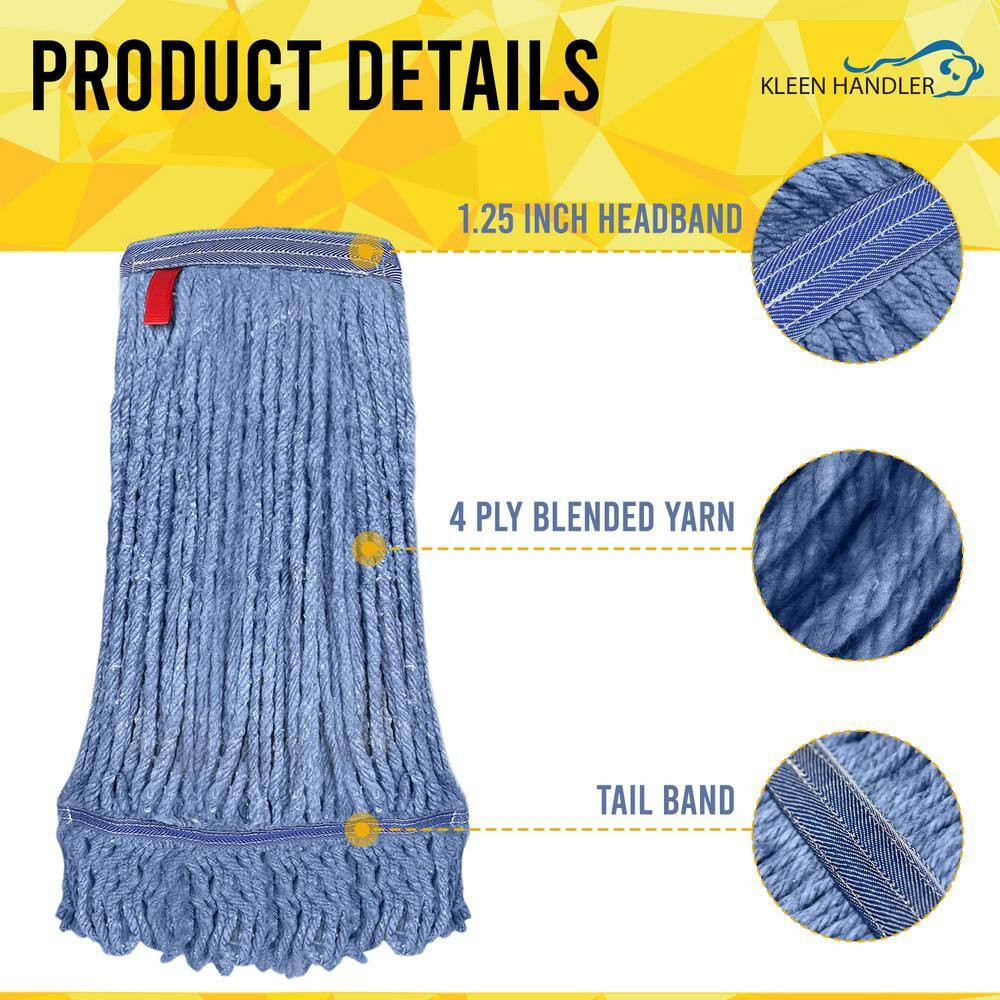 1.25 In. Loop End Commercial String Mop Blended Mop Head Replacement Refill 24 O