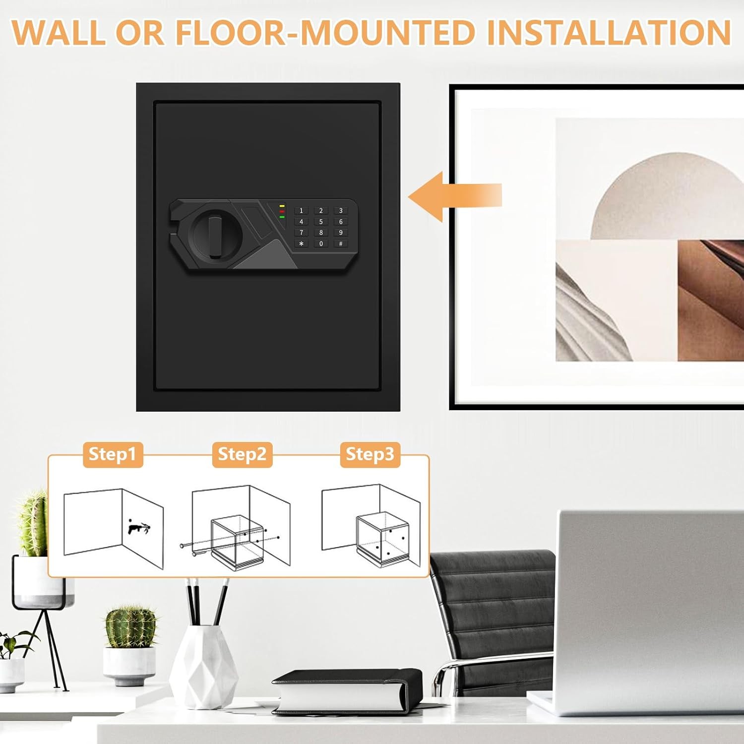 3.0 Cu Ft Fireproof Waterproof Home Safe Digital Keypad Anti Theft Security Box