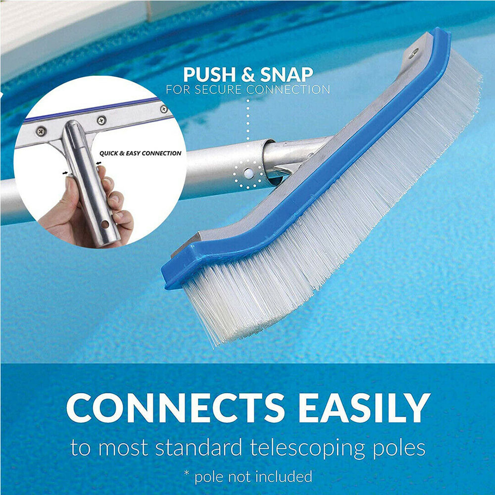 18" Versatile Pool Brush Head - Non-Abrasive, Efficient for Pools/Spas/Hot Tubs