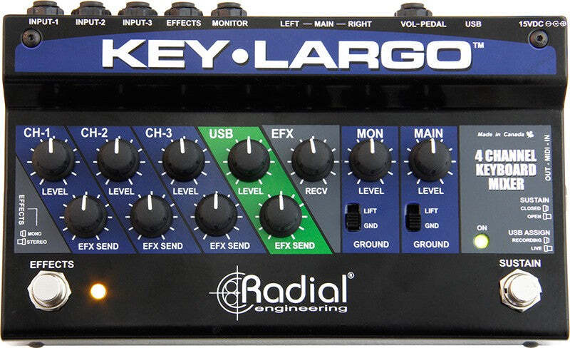 Radial Key-Largo Keyboard Mixer and Performance Pedal BASIC CABLE KIT