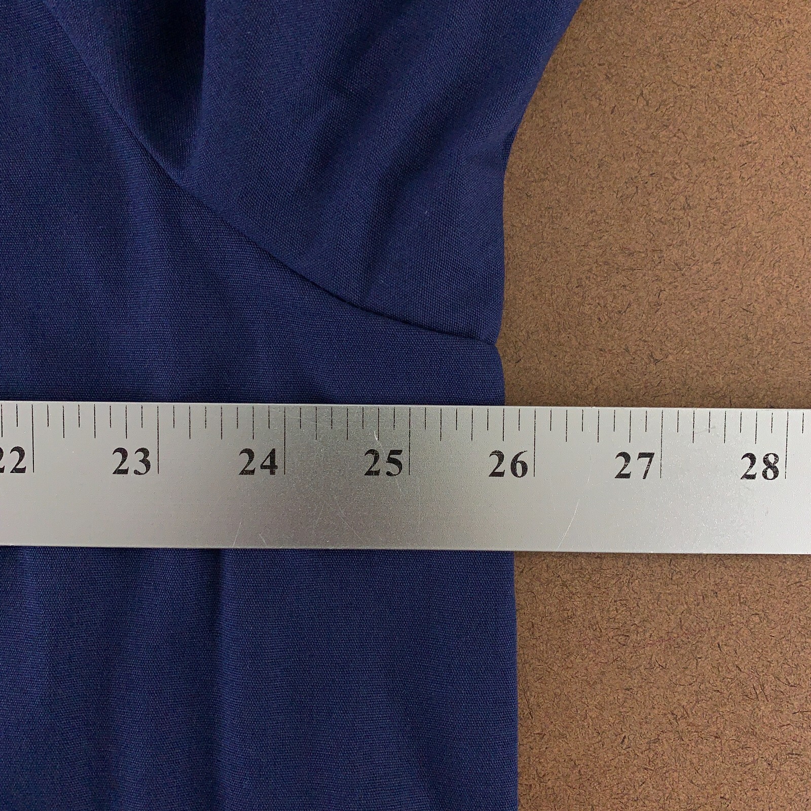 Fame K72 Women's Size XL Navy Blue 3/4 Sleeve Button Front Smock New