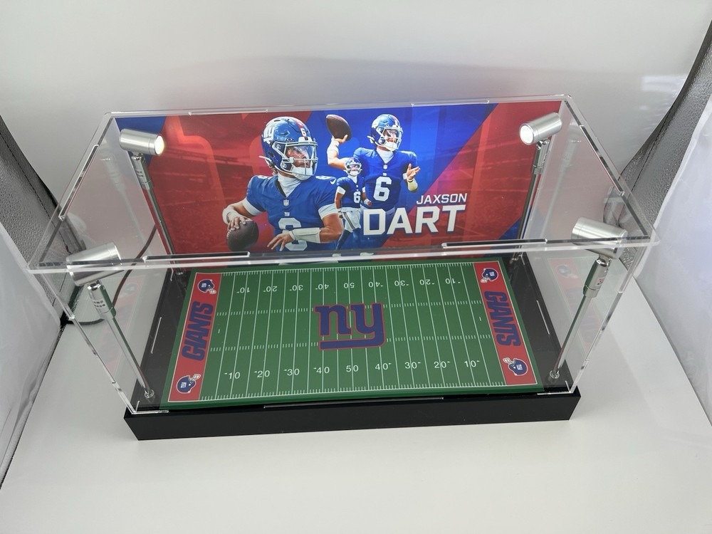 Jaxson Dart - Giants - Custom 2 Mini Helmet Display Case W/ LED Lights