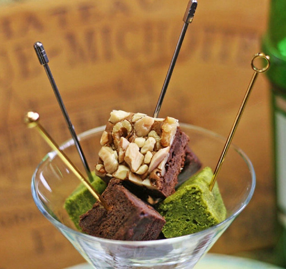 8 Pcs Stainless Steel Cocktail Pick - Premium Martini Olive Toothpicks for Drink