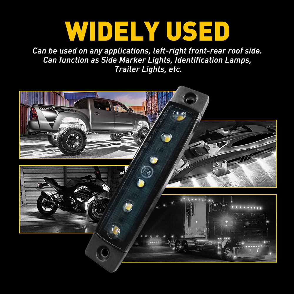 10*Smoke White LED Rock Lights For Jeep Offroad Truck Underbody Wheel Well Light