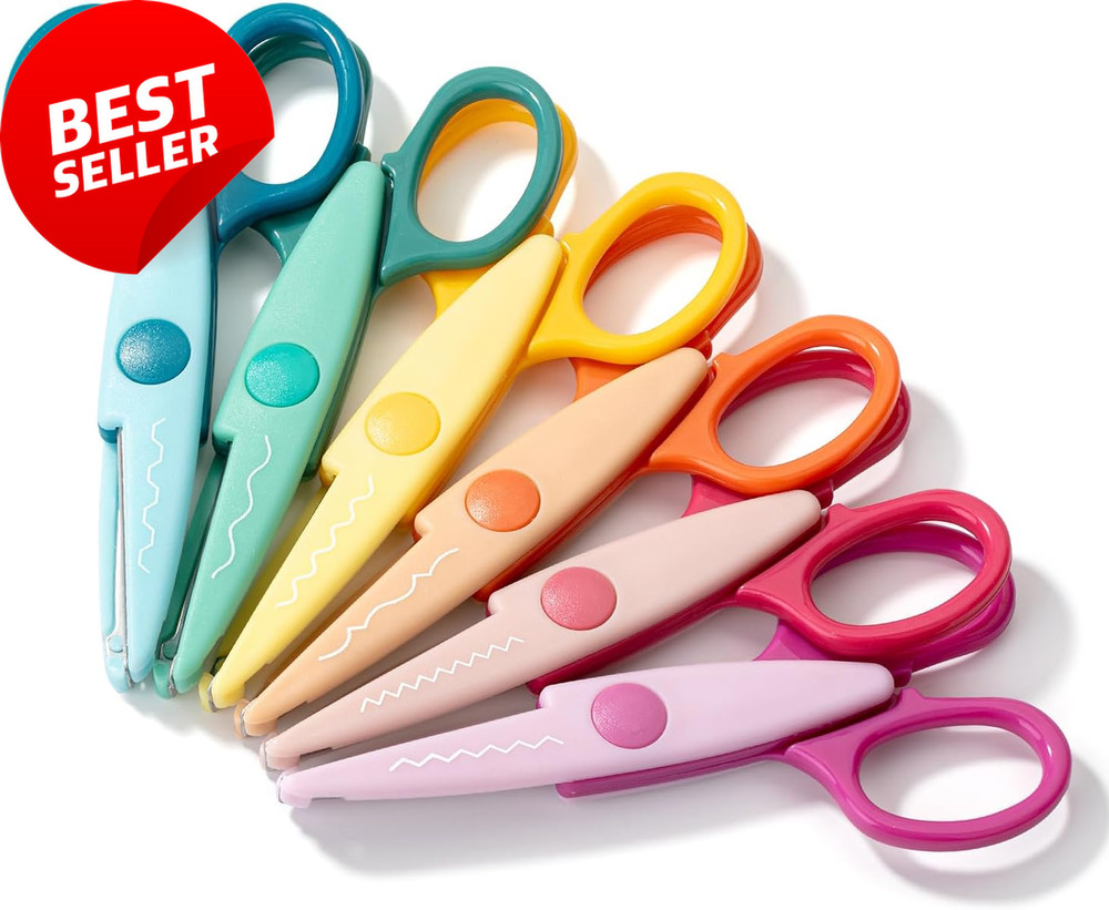 Decorative Craft Scissors 6 Pack Zig Zag Pattern Scrapbooking Fancy Edges