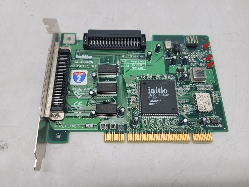 Initio INI-A100U2W SCSI Controller PCI Pre-Owned