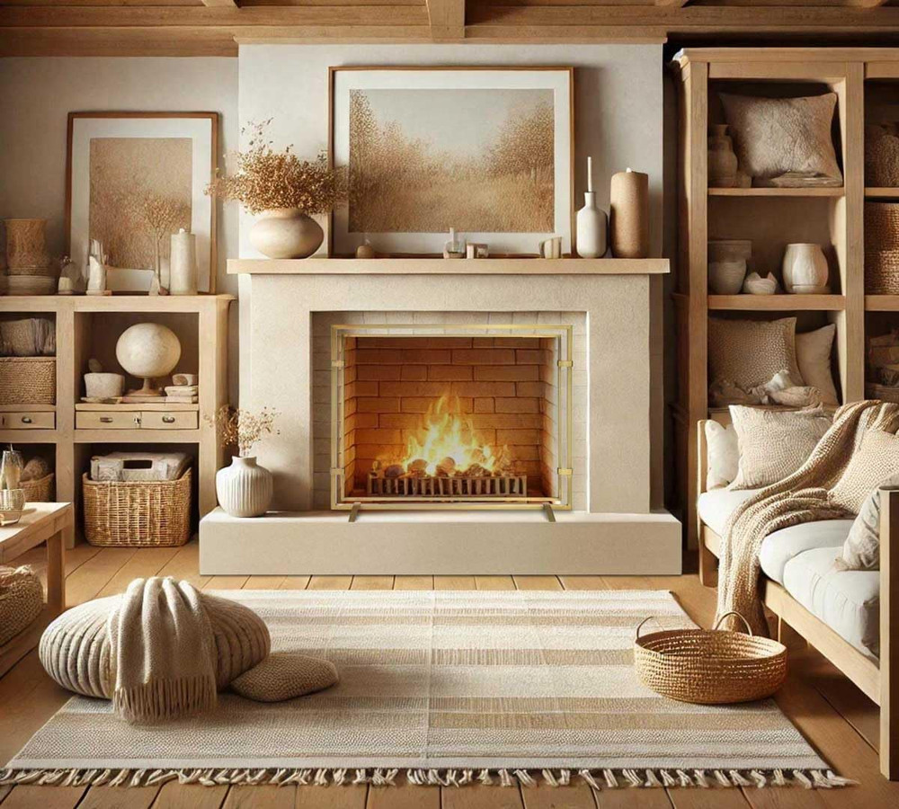Elegant Brass Fireplace Screen - Sinclair Burnished Single Panel Design