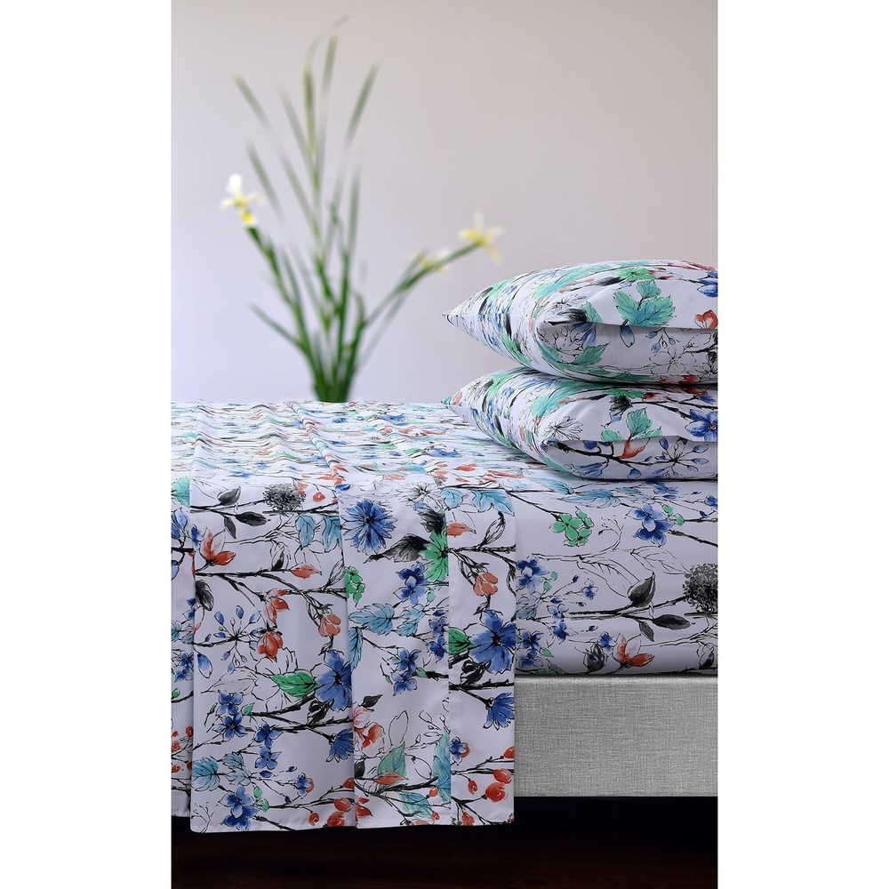 Juliette Printed 110-GSM Microfiber Sheet Set Red Queen