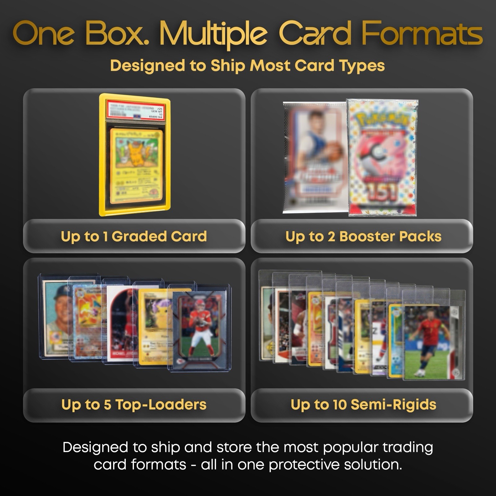 Graded Card Padded Foam Shipping Box - Sports PSA BGS CGC Pokemon Slab Mailer