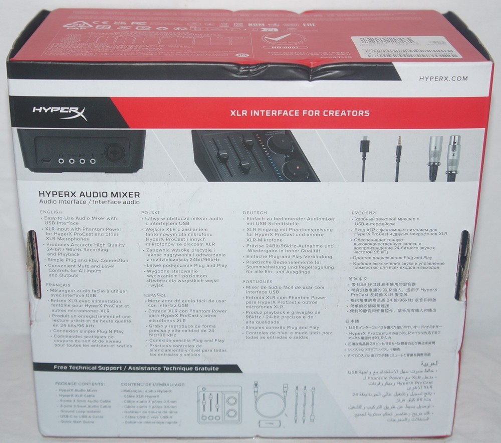 NEW HyperX 3 Channel Compact Audio Mixer Audio Interface 73C12AA XLR USB PC Mac