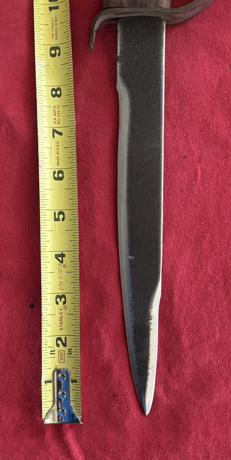 Civil War Reenactment Bowie Knife Brass Handle 9.25 Blade