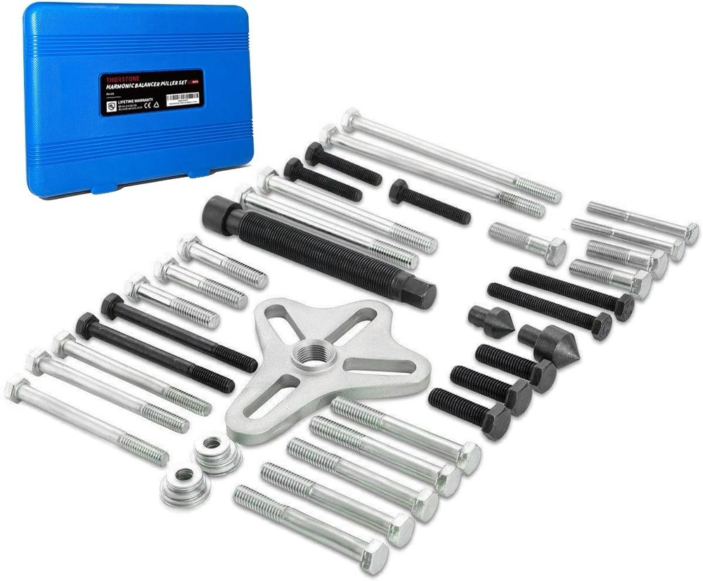 Thorstone 46pcs Harmonic Balancer Puller Set, Steering Wheel Flywheel Crankshaft