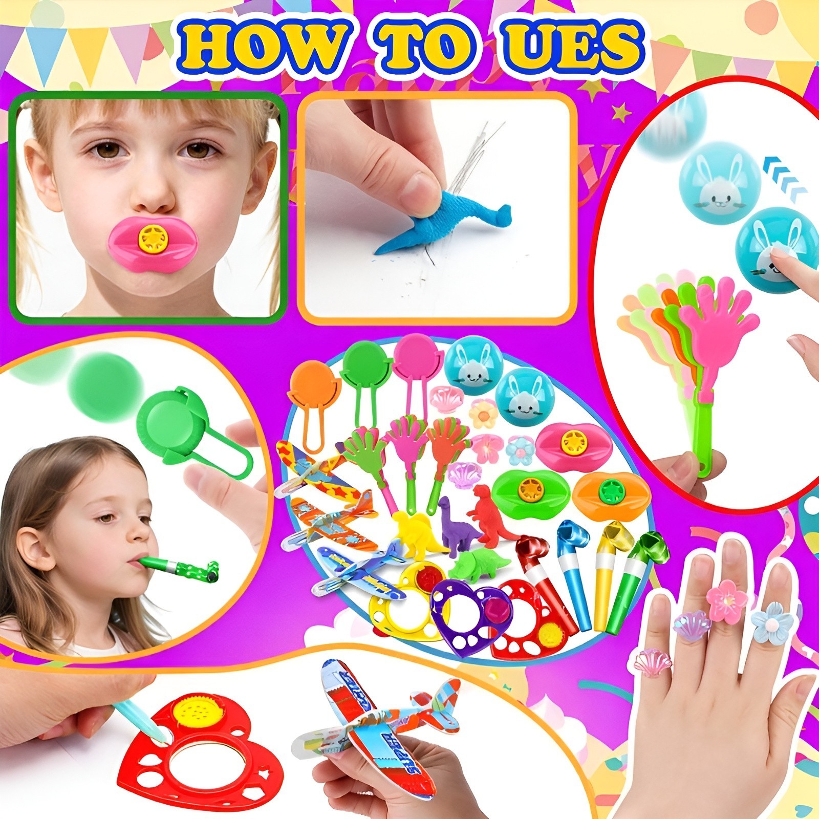 120pcs Party Favor Toys for Kids, Assorted Prizes, Classroom Rewards, Goodie Bag