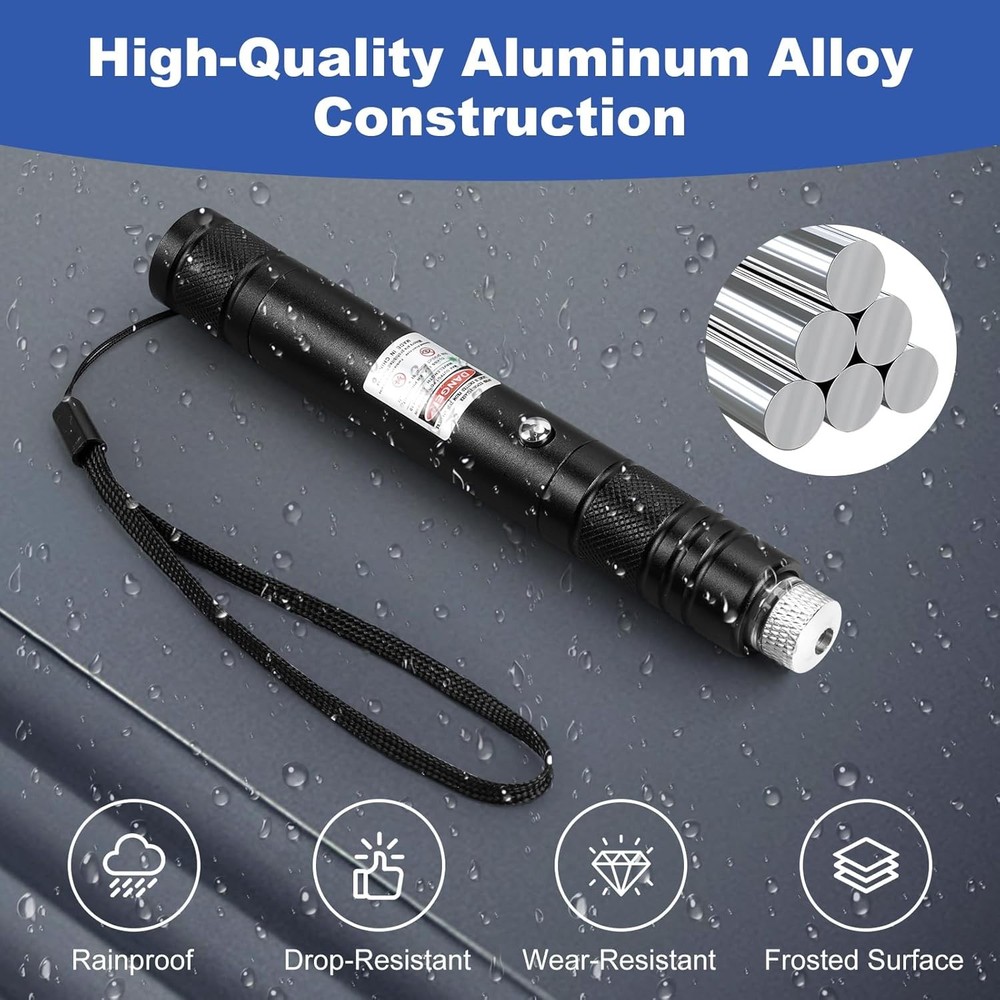 Green Laser Pointer High Power Pen - Long Range Rechargeable Laser Beam, USB