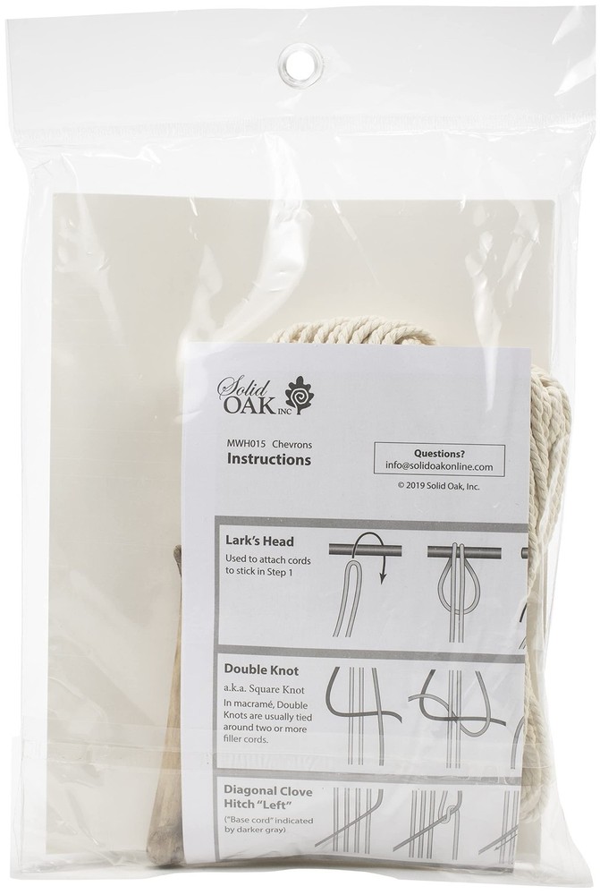 Solid Oak Small Format Macrame Kit-Chevrons 4 in. x 21 (10 cm 53 cm), Chevrons