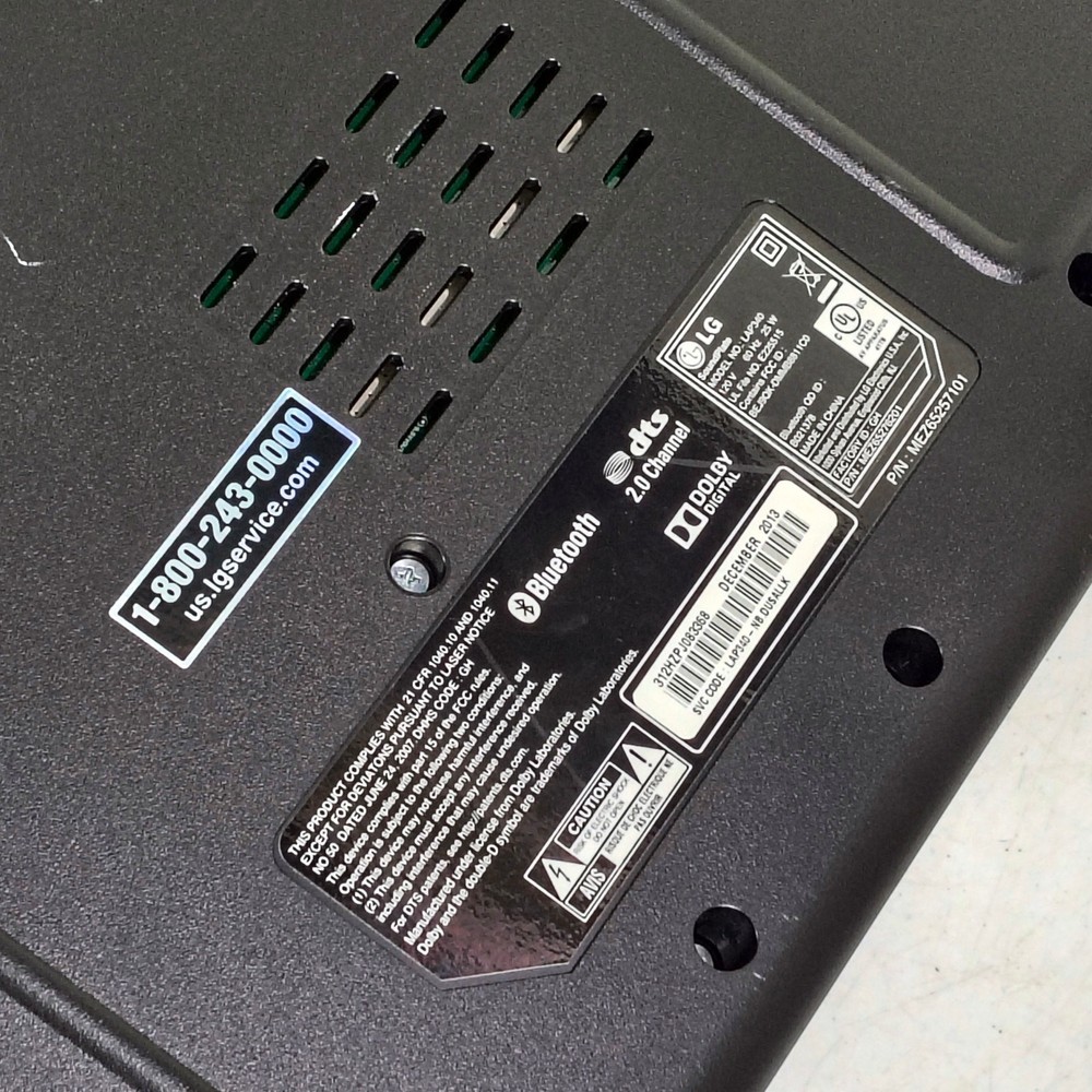 LG Soundplate Speaker System LAP340 Tested Optical Bluetooth No Remote 120W