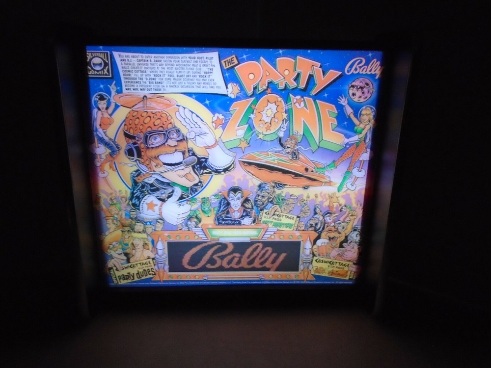 Bally Party Zone Pinball Head LED Display light box