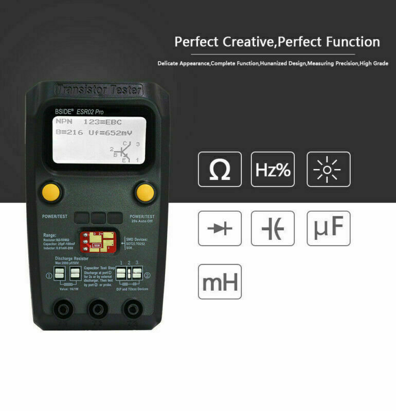 ESR02 Pro Digital Transistor Tester SMD Chip Component Inductance Meter