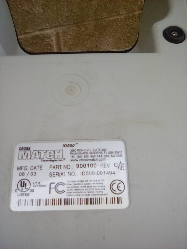 Cross Match Technologies ID500 Scanner