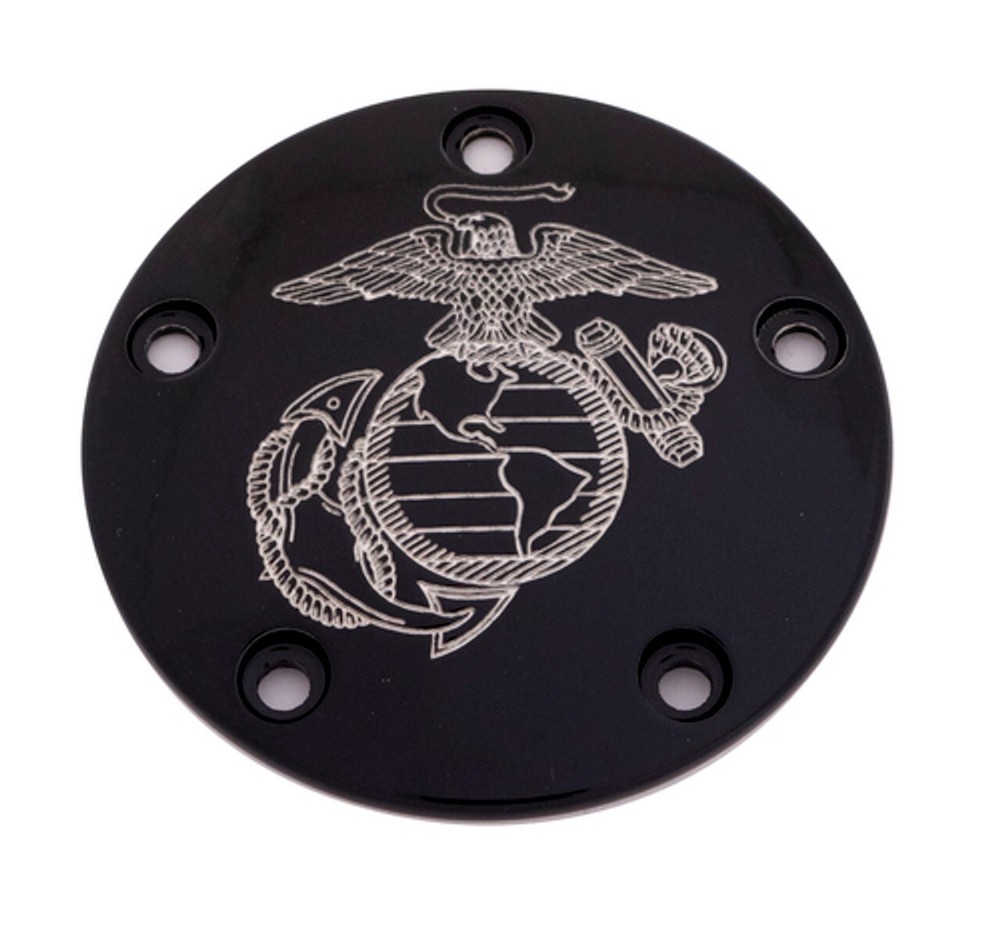 Black Marine EGA Timer Points Cover Custom Engraving MAR08-04BG