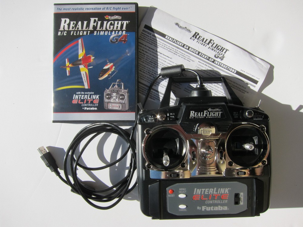 Real Flight R/C Flight Simulator G4 DVD Software + Interlink Elite Controller