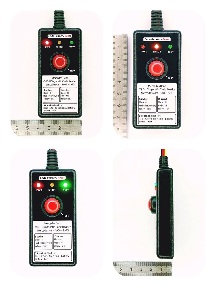 Mercedes W124 W126 W140 R129 OBD1 Diagnostic Code Reader Tool 8 - 16 Port Socket