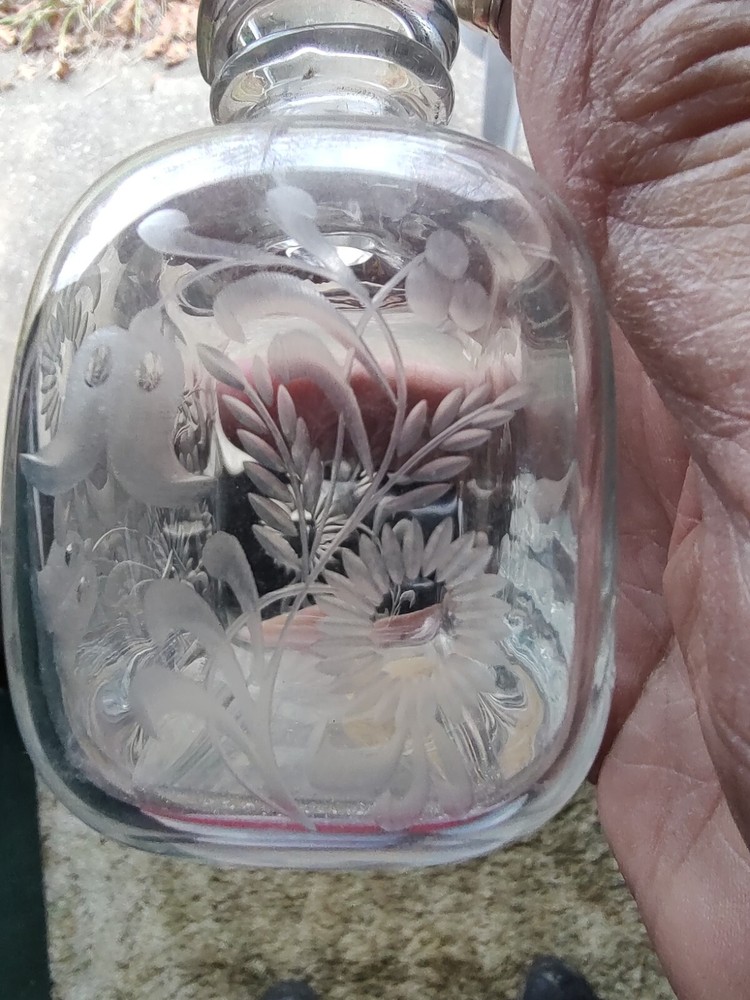 RARE Rosenthal etched crystal perfume bottle