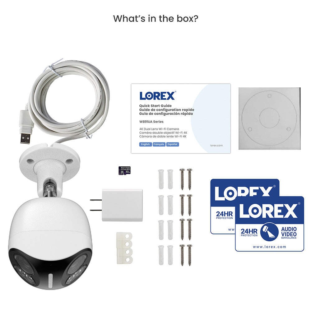 Lorex 4K Dual Lens Wi-Fi Security Camera with Smart Security Lighting