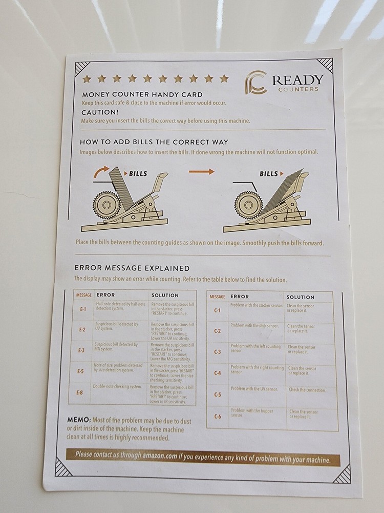 READY COUNTERS Bill Counter