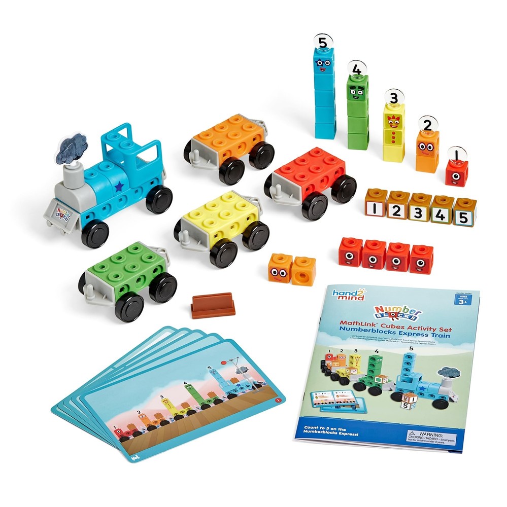 hand2mind Numberblocks Express Train MathLink Cubes Activity Set, Preschool L...
