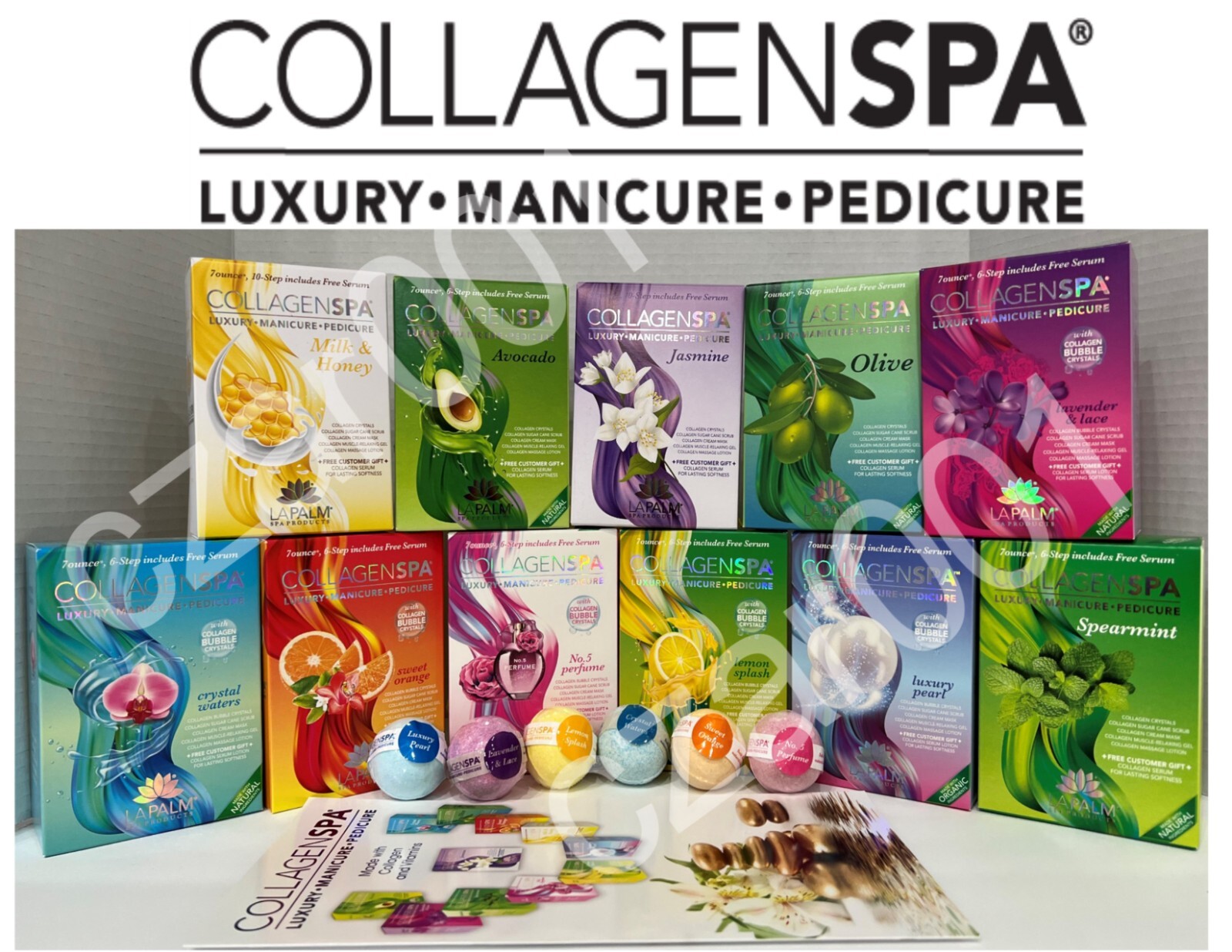 La Palm COLLAGEN SPA 6 step w/bomb or 6 step w/Pedi Kit-11 SCENT TO CHOOSE FROM