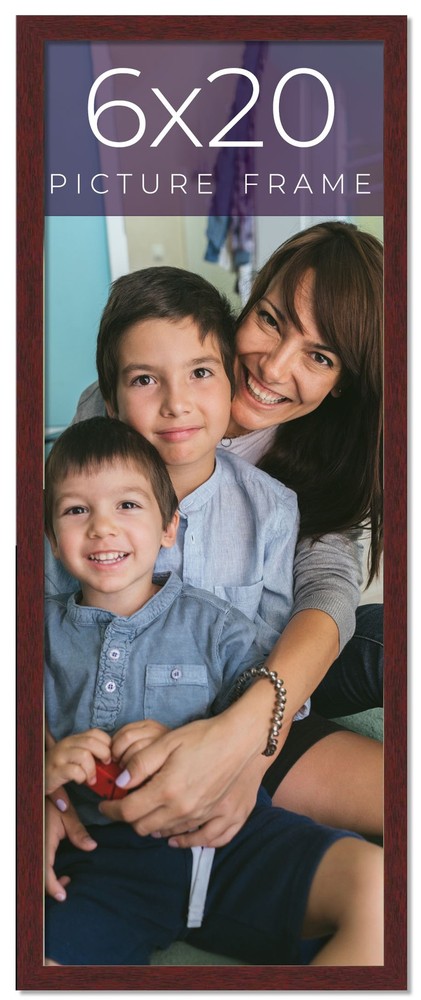 6x20 Frame Brown Solid Wood Picture Frame Width 0.75 Inches | Interior Frame Dep
