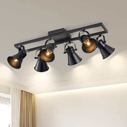 6 Light Track Lighting Fixtures Ceiling Black Kitchen Track 6 lights