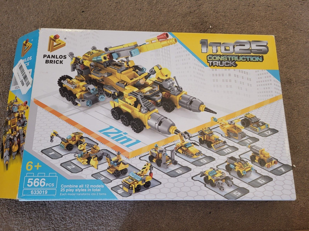 Panlos Brick Building Set Construction Truck 12 models Vehicles 566 pc