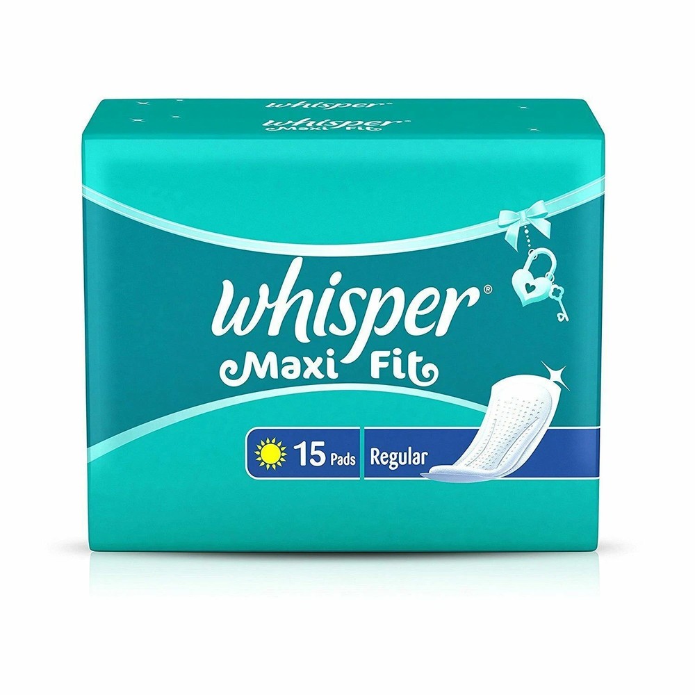 Whisper Maxi Fit Sanitary Pads - Regular  (15 piece Pack)