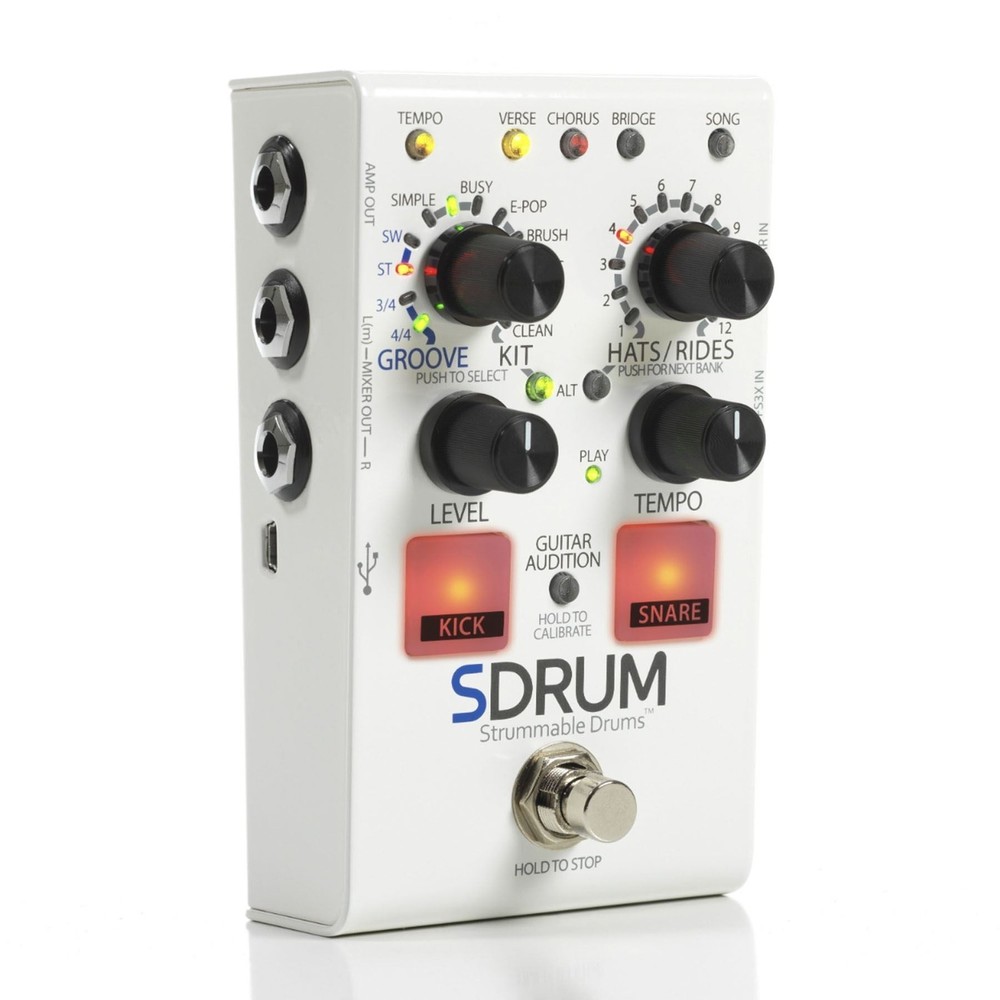 Digitech SDRUM Strummable Drums Effect Pedal with Power Supply Auto-Drummer