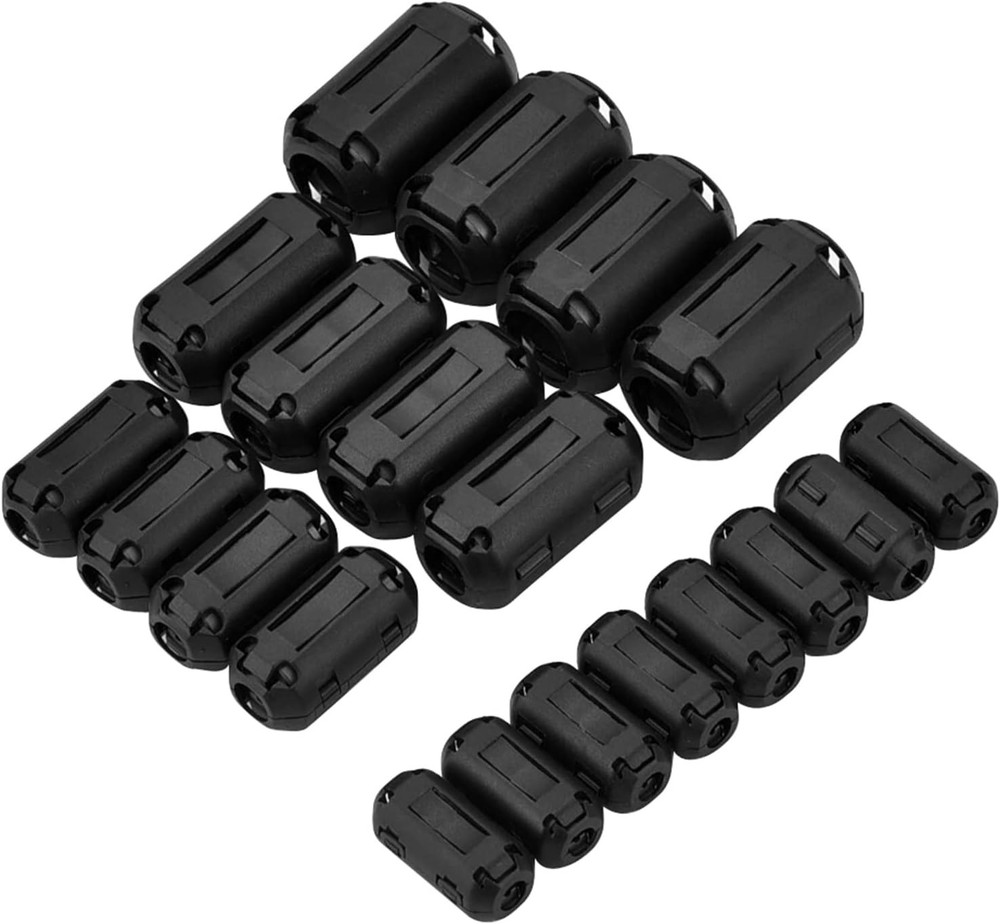 20 Pcs Ferrite Bead Clip Noise Suppressor 5 Sizes
