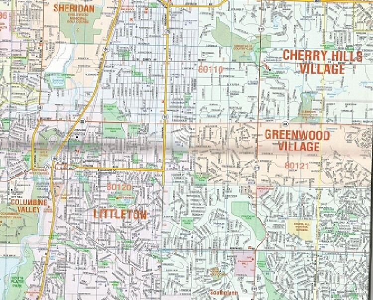 Denver, Colorado Map by Kappa Map Group.