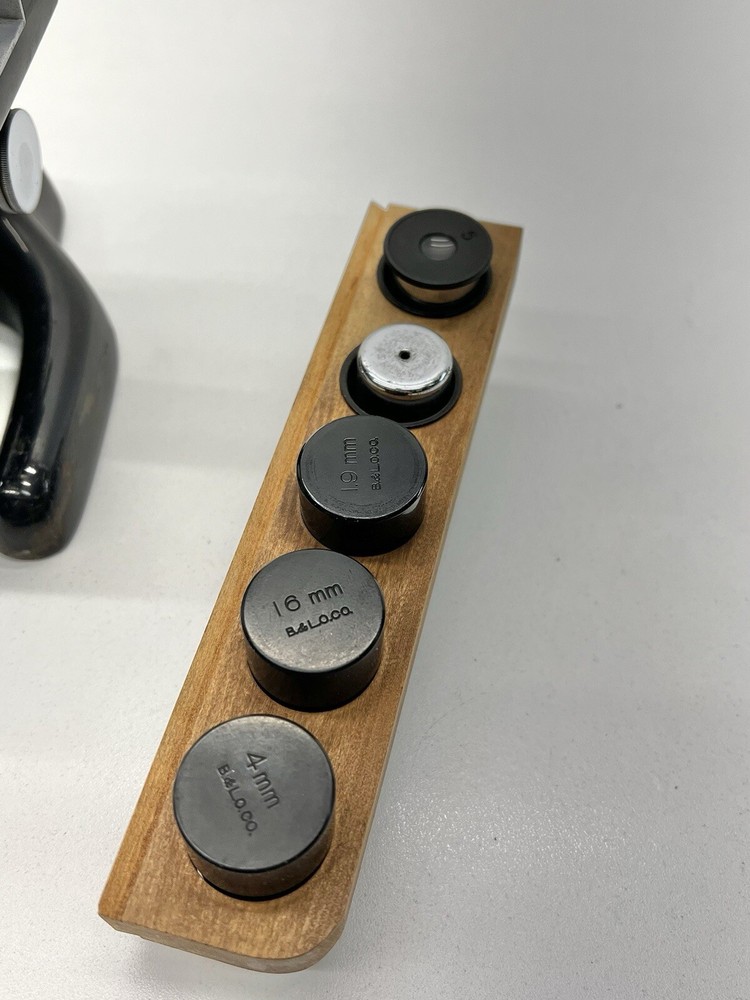 Vintage BAUSCH & LOMB Monocular MICROSCOPE w/ 3 Objectives Dated 1915