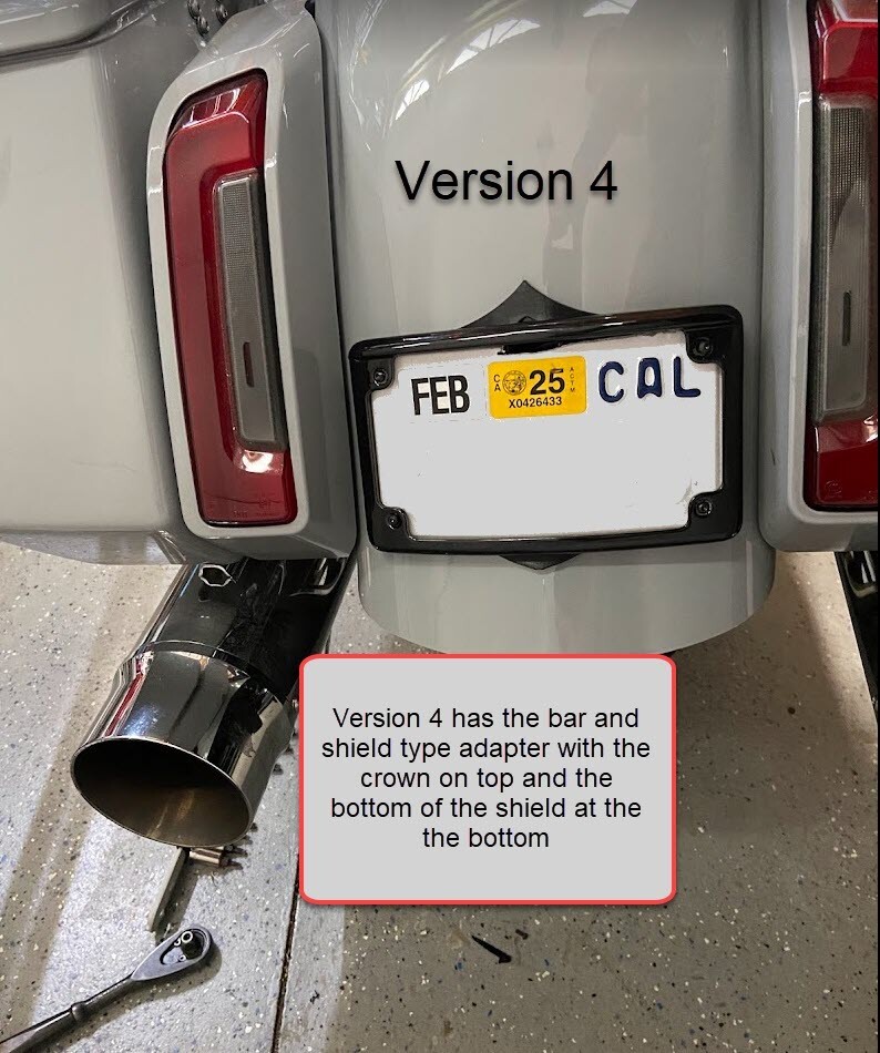 2024 Touring 2023 CVO Road Glide Street Glide rear license plate bracket V4