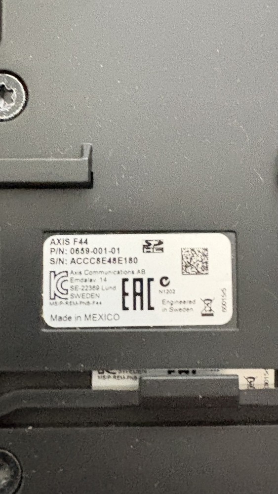 AXIS F44 Main Unit Modular Network Camera Base Unit 0659-0001-01