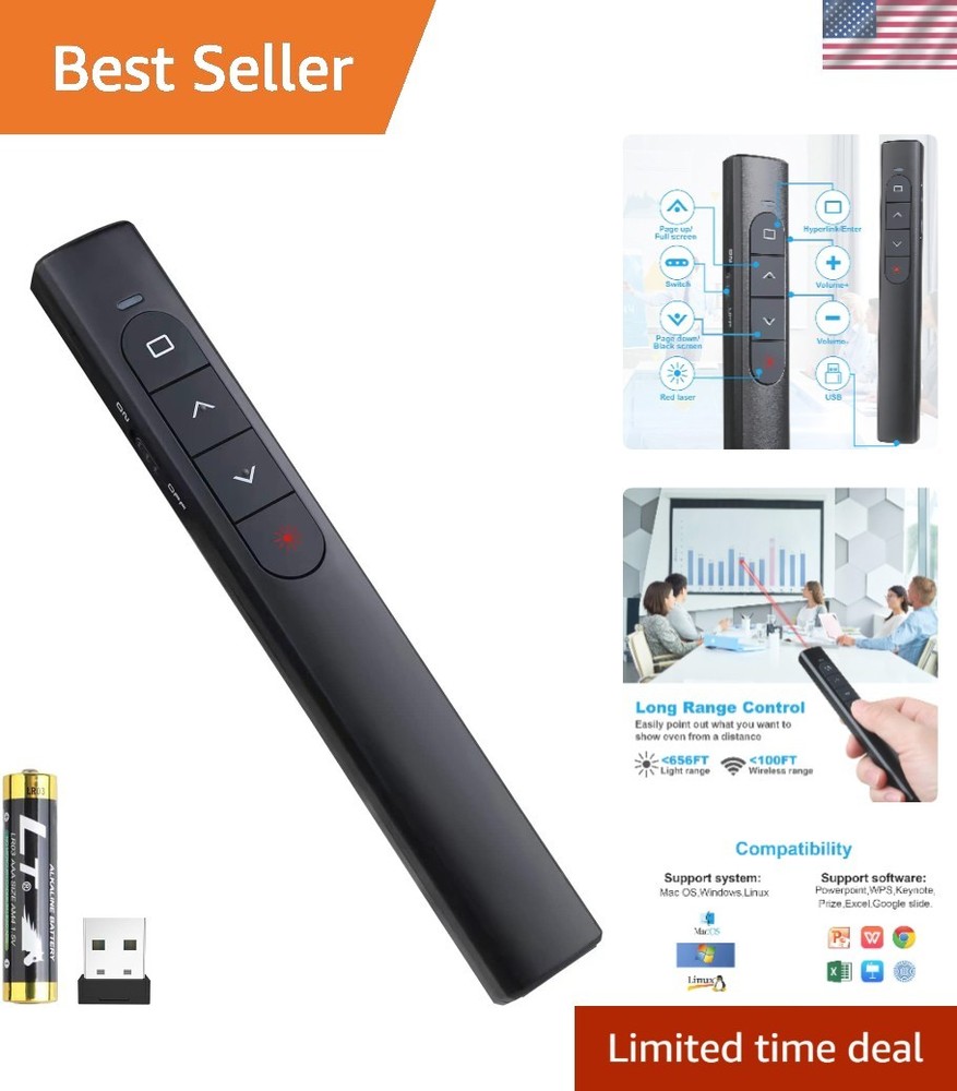 Multifunctional Presentation Clicker for Keynote/PPT - 328FT Wireless Control